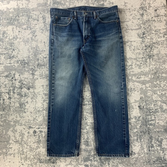 Levi's Other - Levis Jeans Mens 36x28 Blue Pants‎ Faded 505 Straight Workwear Denim Tag 36x30